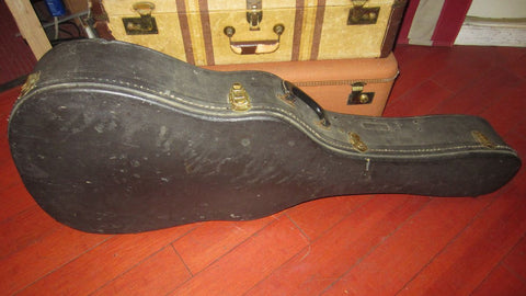 1963 Gibson LG-1 / LG-2 / B-25 Hardshell Case Black w/ Yellow Interior