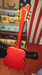 1964 Supro Folkstar Resonator Guitar Red w Case