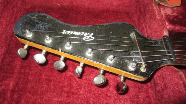 1965 Premier Multivox E-781 Scroll Guitar Brown Swirl