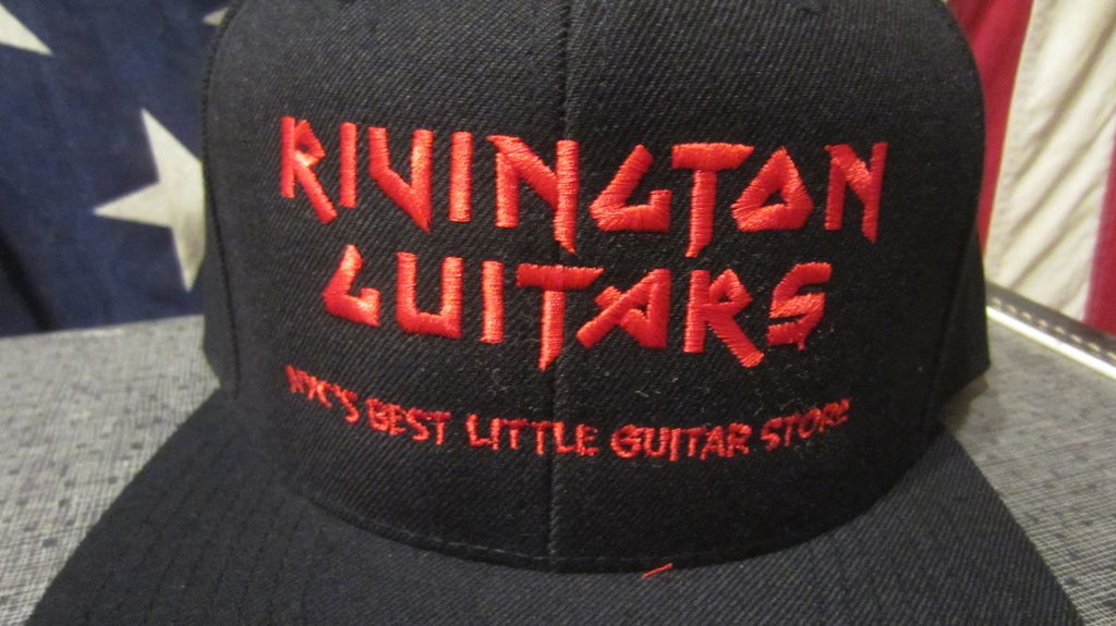 Rivington Guitars Snap Back Baseball Hat Black and Red