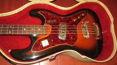 Vintage circa 1971 Harmony H-25 Electric Bass Sunburst w/ Original Case
