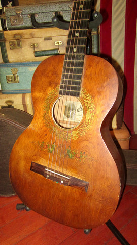~1930 Oscar Schmidt Stella Parlor Catalog Guitar Natural with Stencils