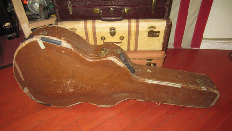 ~1954 Gibson ES-175 or Similar Guitar Case Brown w Pink Interior