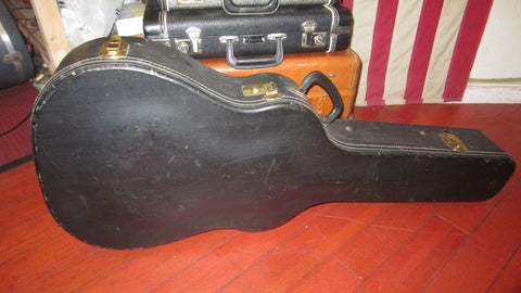 1963 Gibson Ess & Ess J-45, J-50, Hummingbird Case Black w/ Yellow Interior