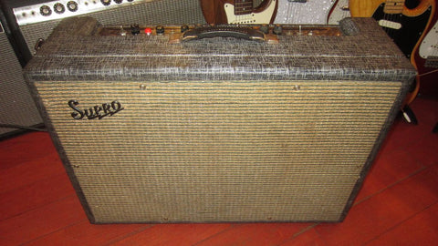 1963 Supro  Model 1696 TN Combo Amp Grey