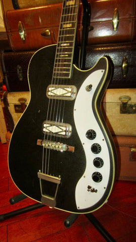 ~1964 Silvertone Model 1423 Jupiter Stratotone Faux Black Sparkle