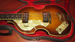 1965 Hofner 500/1 Beatle Bass LEFTY Sunburst w/ Original Hardshell Case