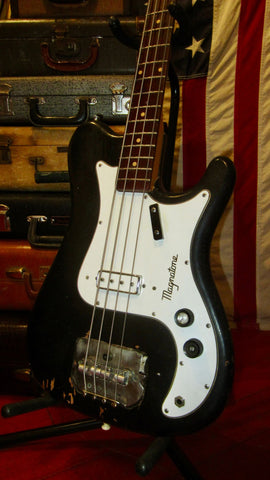 ~1965 Magnatone Hurricane Bass Faux Black Sparkle w/ Road Case