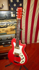 ~1965 Valco Airline 3/4 Size Double Pickup Electric Res-O-Glass Red
