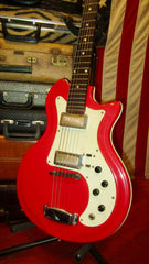 ~1965 Valco Airline 3/4 Size Double Pickup Electric Res-O-Glass Red