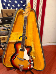 ~1967 VOX BOSSMAN w/ Built in Distortion Fuzz Sunburst & Original Hardshell Case