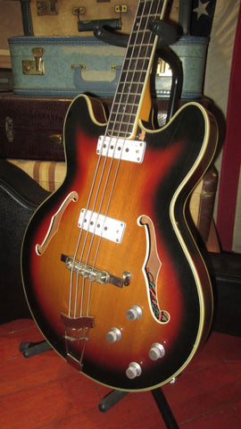 ~1967 VOX Cougar Hollowbody Bass Sunburst w Hard Case