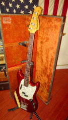 1973 Fender Mustang Bass Competition Red w/ Original Hardshell Case