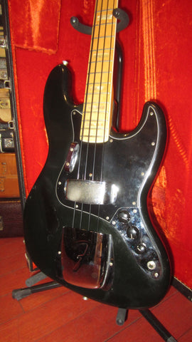 1976 Fender Jazz Bass Black w/ Original Hardshell Case