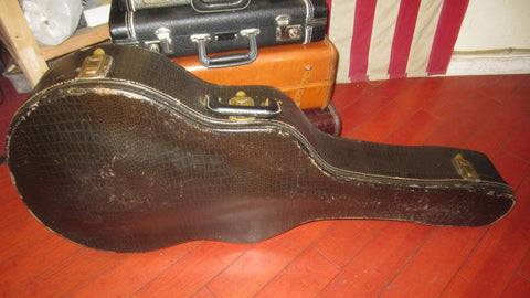 1940s Gretsch 17 1/2 inch Acoustic Artchtop Guitar Case Faux Alligator Tolex