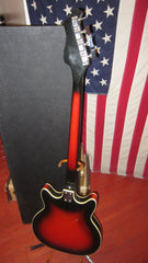 Vintage 1965 Custom Kraft Bone Buzzer Hollowbody Bass Sunburst Original Hard Case