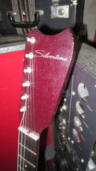 ~1965 Silvertone Model 1457 Double Pickup Amp in Case Red Faux Sparkle Sunburst