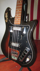 Vintage 1966 Hagstrom Coronado IV Electric Bass Sunburst w/ Road Case