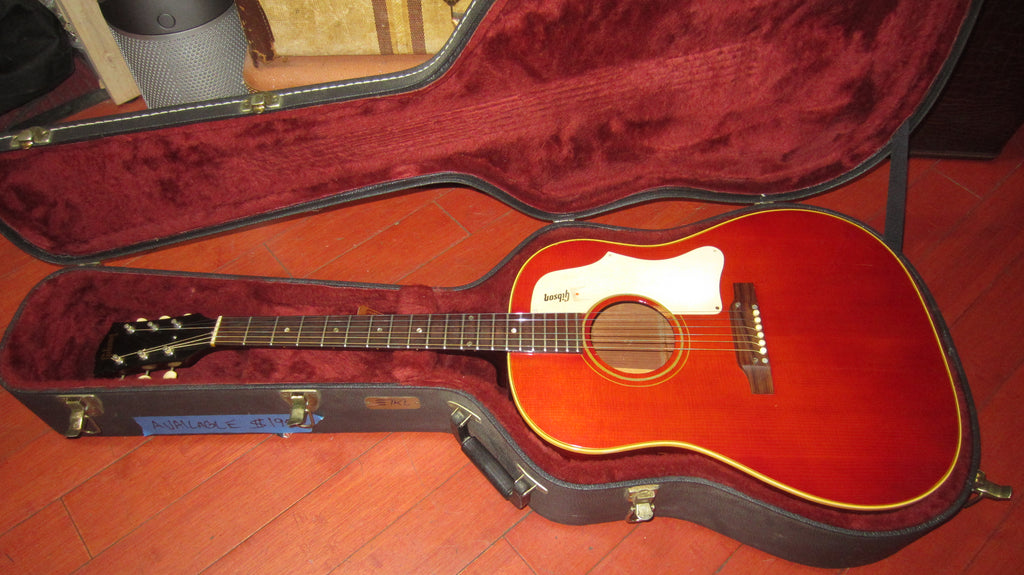 1968 Gibson J-45 Cherry Red Sound Wave Logo w/ Hard Case