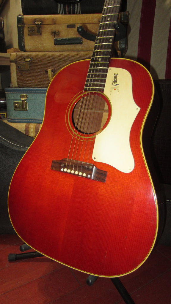 1968 Gibson  J-45 Cherry Red Sound Wave Logo w/ Hard Case
