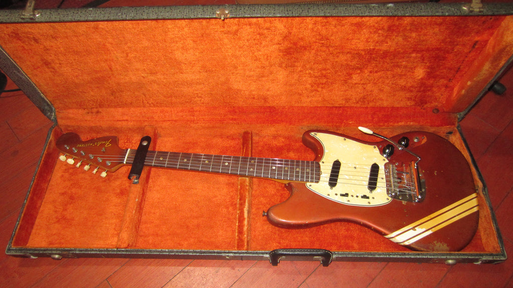 1969 Fender Mustang Competition Red Rivington Original Matching – & Headstock Guitars w/ H