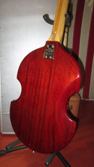 ~1966 Maxitone Electric Solidbody Bass Dark Red w. Hard Case